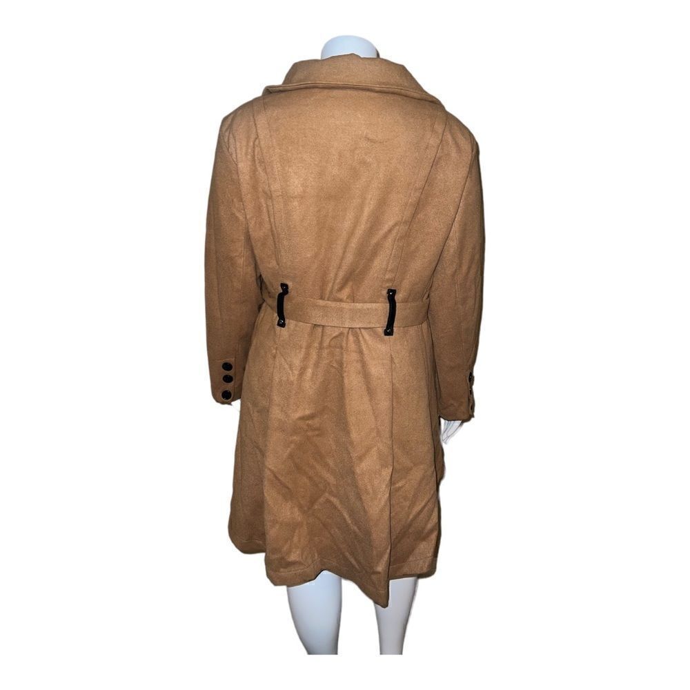 Madden Girl Juniors Drama Belted Skirted Camel Coat Plus Size 3X NWT - Picture 3 of 9